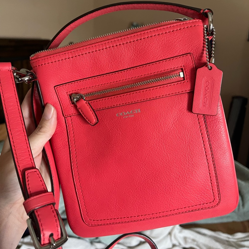 Coach CORAL pebbled leather crossbody